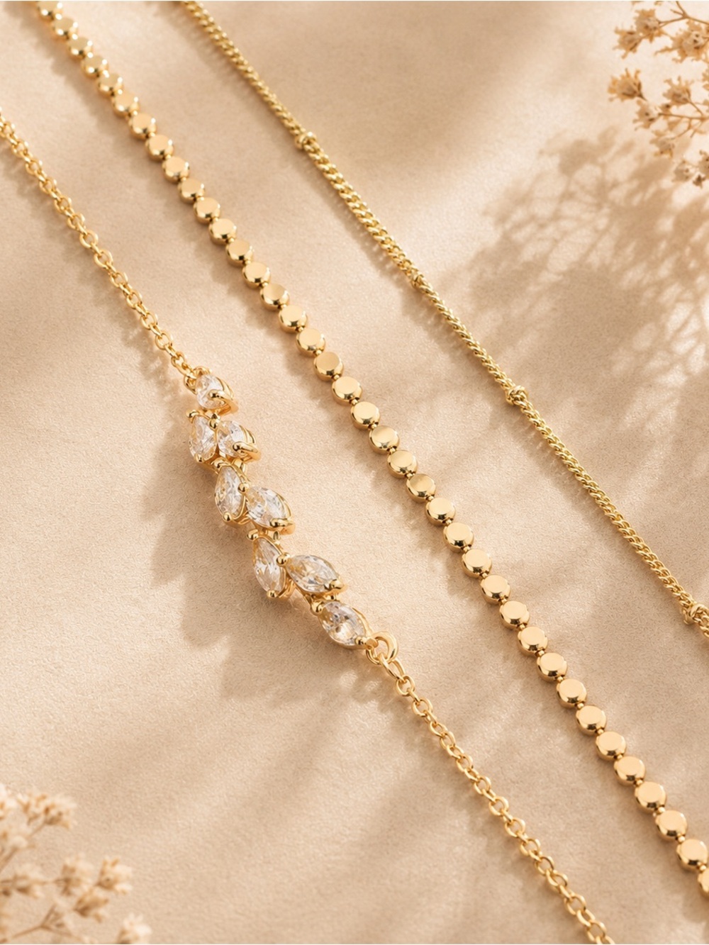 SMJ027 | Elegant Gold Layered Anklet Set